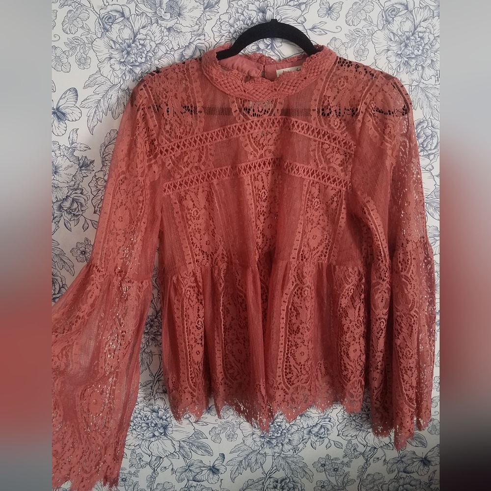 Boho Lace Blouse With Bell Sleeves